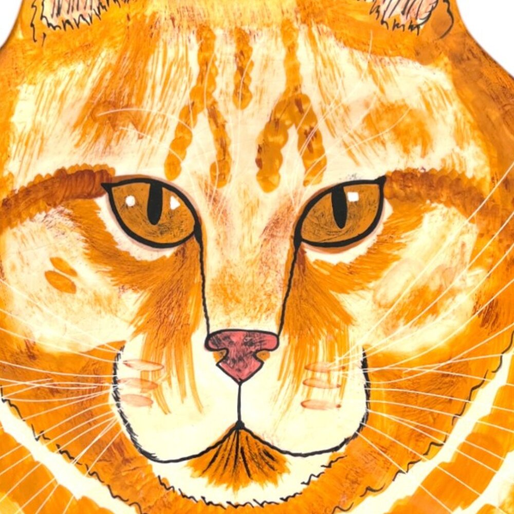 Vtg 2001 NINA LYMAN Hand-Painted Ceramic Cat Plate Large "Cats by Nina" 12.75" D - Picture 5 of 16